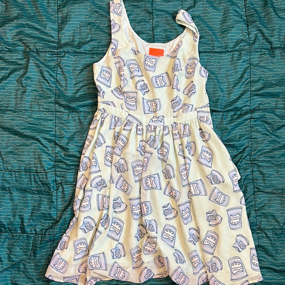 Coffee cup printed dress
